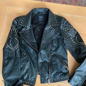 Zara tralaluc limited edition authentic leather moto jacket sz small